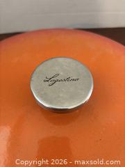 MaxSold Auction: Lagostina 5-6 Qt Enameled Cast Iron Dutch Oven, Orange - Calgary (Alberta, Canada) SELLER MANAGED Downsizing Online Auction -  Rundleville Drive Ne