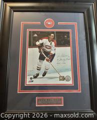 MaxSold Auction: Jean Béliveau #4 Signed Montreal Canadiens H.O.F 1972 10 Stanley Cups Auto Framed Photo - South Frontenac (Ontario, Canada) SELLER MANAGED Moving Online Auction - Battersea Road