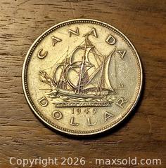MaxSold Auction: 1949 Canada One Dollar Silver Coin – Bluenose, King George VI - South Frontenac (Ontario, Canada) SELLER MANAGED Moving Online Auction - Battersea Road Battersea Road