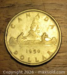 MaxSold Auction: 1950 Canada 1 Dollar Silver Voyageur Canoe Coin - South Frontenac (Ontario, Canada) SELLER MANAGED Moving Online Auction - Battersea Road Battersea Road