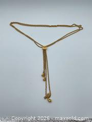 MaxSold Auction: Vintage textured gold-tone lariat slider tassel necklace - Richmond Hill (Ontario, Canada) SELLER MANAGED Downsizing Online Auction - Townwood Drive