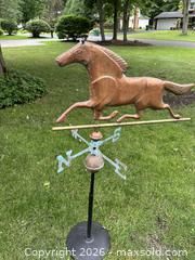MaxSold Auction: Copper & Zinc Running Horse Weathervane Sculpture - Webster (New York, USA) PARTNER MANAGED Estate Sale Online Auction - Everwild View