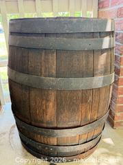 MaxSold Auction: Large Wooden Barrel with Metal Hoops - Longmont (Colorado, USA) SELLER MANAGED Downsizing Online Auction - Trail Ridge Road