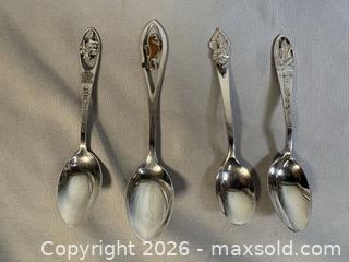 MaxSold Auction: (4) STERLING SILVER Collectible Spoons - Marked  - Toronto (Ontario, Canada) PARTNER MANAGED Reseller Online Auction - Chesswood Drive