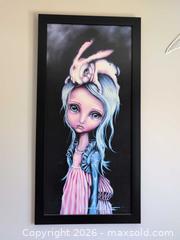 MaxSold Auction: Angelina Wrona, Framed Acrylic Pop Surrealism Portrait, Signed, Large - Ottawa (Ontario, Canada) SELLER MANAGED Moving Online Auction - Madaket Private