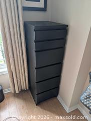 MaxSold Auction: IKEA Black Tall Dresser — 6-Drawer with Flip-Up Mirror - Ottawa (Ontario, Canada) SELLER MANAGED Moving Online Auction - Madaket Private