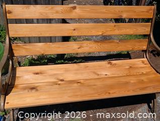 MaxSold Auction: ANTIQUE CAST IRON & RED CEDAR GARDEN BENCH - Loyalist (Ontario, Canada) SELLER MANAGED Downsizing Online Auction - Main Street Bath