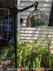 MaxSold Auction: ART DECO STANDING BRIDGE LAMP WITH TIFFANY STYLE SHADE - Loyalist (Ontario, Canada) SELLER MANAGED Downsizing Online Auction - Main Street Bath