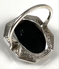 MaxSold Auction: 92% Silver Ring with Onyx Inset and Marcasite Highlights  - Campbell (California, USA) PARTNER MANAGED Estate Sale Online Auction - Dell Avenue