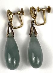 MaxSold Auction: Vintage 14kt Yellow Gold with Jade Teardrops - Campbell (California, USA) PARTNER MANAGED Estate Sale Online Auction - Dell Avenue