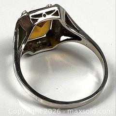 MaxSold Auction: Vintage 92% Silver Ring with Citrine Stone and Marcasite Highlights - Campbell (California, USA) PARTNER MANAGED Estate Sale Online Auction - Dell Avenue