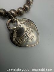 MaxSold Auction: Authentic Tiffany & Co. Sterling silver bead heart tag bracelet  - Richmond Hill (Ontario, Canada) SELLER MANAGED Downsizing Online Auction - Townwood Dr.