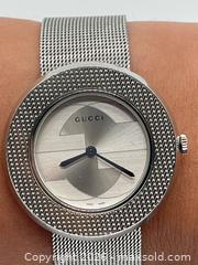 MaxSold Auction: Authenticated Gucci U-play 124.9 mesh bracelet watch  - Richmond Hill (Ontario, Canada) SELLER MANAGED Downsizing Online Auction - Townwood Dr.