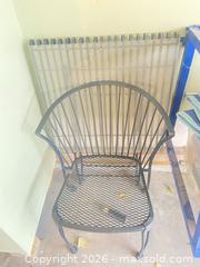 MaxSold Auction: Black Wrought Iron Patio Table with Glass Top + Pair of Chairs - Didsbury (Alberta, Canada) PARTNER MANAGED Moving Online Auction - Deer Coulee Drive
