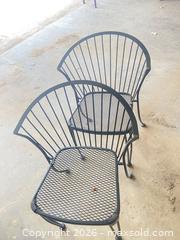 MaxSold Auction: Black Wrought Iron Patio Table with Glass Top + Pair of Chairs - Didsbury (Alberta, Canada) PARTNER MANAGED Moving Online Auction - Deer Coulee Drive