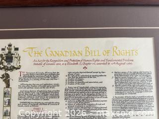 MaxSold Auction: Framed Document Print — The Canadian Bill of Rights (Signed by John Diefenbaker) - Didsbury (Alberta, Canada) PARTNER MANAGED Moving Online Auction - Deer Coulee Drive