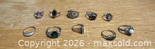 MaxSold Auction: Lot of 11 Sterling Silver Vintage Rings - Didsbury (Alberta, Canada) PARTNER MANAGED Moving Online Auction - Deer Coulee Drive