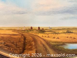 MaxSold Auction: Oval Framed Oil Landscape Painting, Signed and Dated - Didsbury (Alberta, Canada) PARTNER MANAGED Moving Online Auction - Deer Coulee Drive