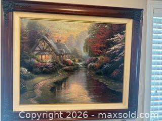 MaxSold Auction: Thomas Kinkade Cottage Landscape Print 38" x 32" - Didsbury (Alberta, Canada) PARTNER MANAGED Moving Online Auction - Deer Coulee Drive