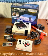 MaxSold Auction: Nintendo Entertainment System (NES) Control Deck in Original Box w/ Controllers, Zapper & NES Advantage - Hamilton (Ontario, Canada) SELLER MANAGED Estate Sale Online Auction - Gertrude St.