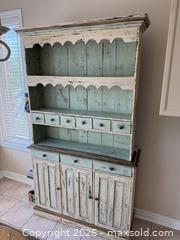 MaxSold Auction: Distressed Wood Painted Wood Hutch / Cabinet - Whitby (Ontario, Canada) SELLER MANAGED Moving Online Auction - Cody Avenue