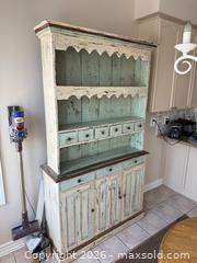 MaxSold Auction: Distressed Wood Painted Wood Hutch / Cabinet - Whitby (Ontario, Canada) SELLER MANAGED Moving Online Auction - Cody Avenue
