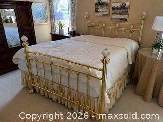 MaxSold Auction: Queen Brass Bed Frame with Mattress - Whitby (Ontario, Canada) SELLER MANAGED Moving Online Auction - Cody Avenue