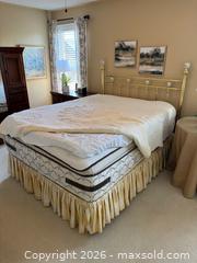 MaxSold Auction: Queen Brass Bed Frame with Mattress - Whitby (Ontario, Canada) SELLER MANAGED Moving Online Auction - Cody Avenue