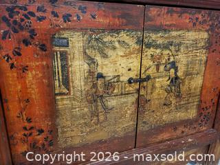 MaxSold Auction: Antique Chinese Red Painted Solid Wood Four-Door Sideboard - Kitchener (Ontario, Canada) SELLER MANAGED Downsizing Online Auction - Schweitzer