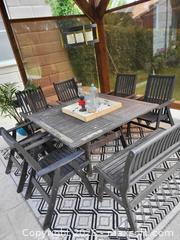 MaxSold Auction: Jensen Leisure Outdoor Patio Dining Set, Hardwood Look, Seats 8 - Kitchener (Ontario, Canada) SELLER MANAGED Downsizing Online Auction - Schweitzer