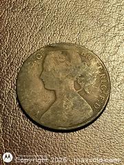 MaxSold Auction: 1861 United Kingdom Bronze Halfpenny/Penny Era Coin - South Frontenac (Ontario, Canada) SELLER MANAGED Downsizing Online Auction - Battersea Road
