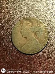 MaxSold Auction: 1861 United Kingdom Bronze Halfpenny/Penny Era Coin - South Frontenac (Ontario, Canada) SELLER MANAGED Downsizing Online Auction - Battersea Road