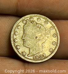 MaxSold Auction: 1907 Liberty Head (V) Nickel 5¢ - Philadelphia - South Frontenac (Ontario, Canada) SELLER MANAGED Downsizing Online Auction - Battersea Road