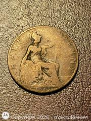 MaxSold Auction: 1915 United Kingdom Halfpenny, King George V Seated Britannia - South Frontenac (Ontario, Canada) SELLER MANAGED Downsizing Online Auction - Battersea Road