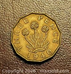 MaxSold Auction: 1940 George VI Brass Threepence (12-sided) - South Frontenac (Ontario, Canada) SELLER MANAGED Downsizing Online Auction - Battersea Road