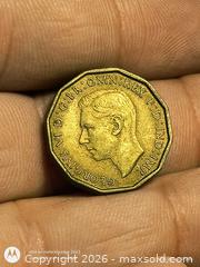 MaxSold Auction: 1940 George VI Brass Threepence (12-sided) - South Frontenac (Ontario, Canada) SELLER MANAGED Downsizing Online Auction - Battersea Road