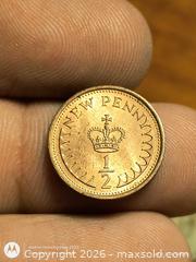 MaxSold Auction: 1981 United Kingdom Half New Penny Bronze Coin - South Frontenac (Ontario, Canada) SELLER MANAGED Downsizing Online Auction - Battersea Road