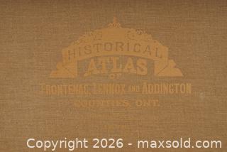 MaxSold Auction: Historical Atlas of Frontenac, Lennox and Addington Counties Ontario Book -  Artist James Keirstead signed association copy - Harrowsmith (Ontario, Canada) SELLER MANAGED Downsizing Online Auction - Road 38