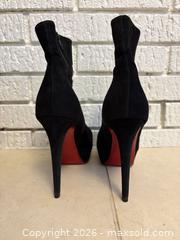 MaxSold Auction: Christian Louboutin Bianca Boot Black Suede Ankle Heeled - EU 41 120mm - Toronto (Ontario, Canada) SELLER MANAGED Downsizing Online Auction -  Lonsdale Road (CONDO)