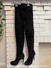 MaxSold Auction: Christian Louboutin Black Suede Over-the-Knee Thigh-High Boots - 120mm - Toronto (Ontario, Canada) SELLER MANAGED Downsizing Online Auction -  Lonsdale Road (CONDO)