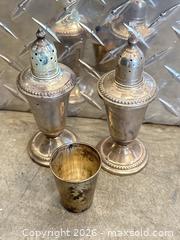MaxSold Auction: Sterling Salt & Pepper Shaker + Cup  - Vancouver (British Columbia, Canada) PARTNER MANAGED Estate Sale Online Auction - East 7th Avenue (STORAGE)