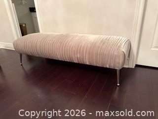 MaxSold Auction: Modern Channel Tufted Upholstered Bench with Metal Legs - Richmond Hill (Ontario, Canada) SELLER MANAGED Moving Online Auction - Fern Avenue