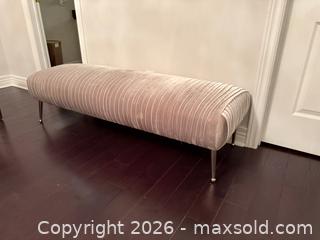MaxSold Auction: Modern Channel Tufted Upholstered Bench with Metal Legs - Richmond Hill (Ontario, Canada) SELLER MANAGED Moving Online Auction - Fern Avenue