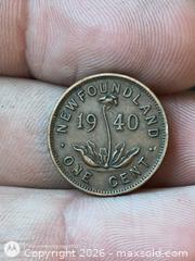 MaxSold Auction: 1940 Newfoundland One Cent Coin, King George VI - Kingston (Ontario, Canada) SELLER MANAGED Downsizing Online Auction -  Railway Street