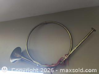 MaxSold Auction: Brass Hunting/Coach Horn with Decorative Cord - Kingston (Ontario, Canada) SELLER MANAGED Downsizing Online Auction -  Railway Street