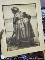 MaxSold Auction: Charcoal/Pencil Figure Drawing, Framed with Mat, Approx. 16" x 20" print of a women - Kingston (Ontario, Canada) SELLER MANAGED Downsizing Online Auction -  Railway Street