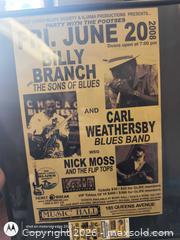 MaxSold Auction: Framed 11x17 Poster: Billy Branch, Carl Weathersby, Nick Moss - Kingston (Ontario, Canada) SELLER MANAGED Downsizing Online Auction -  Railway Street