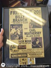 MaxSold Auction: Framed 11x17 Poster: Billy Branch, Carl Weathersby, Nick Moss - Kingston (Ontario, Canada) SELLER MANAGED Downsizing Online Auction -  Railway Street