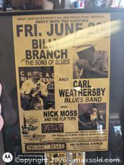 MaxSold Auction: Framed 11x17 Poster: Billy Branch, Carl Weathersby, Nick Moss - Kingston (Ontario, Canada) SELLER MANAGED Downsizing Online Auction -  Railway Street