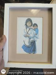 MaxSold Auction: Framed Paper Print Portrait of first Nations mother with Child in White Wood Frame - Kingston (Ontario, Canada) SELLER MANAGED Downsizing Online Auction -  Railway Street
